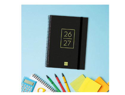 agenda-escolar-26-27-secundaria-1/8-dp-negro-papelería-telli
