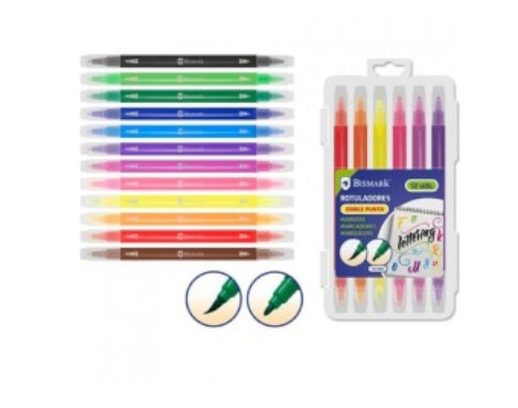 rotuladores-bismark-doble-punta-brush-12-udes.-papelería-telli