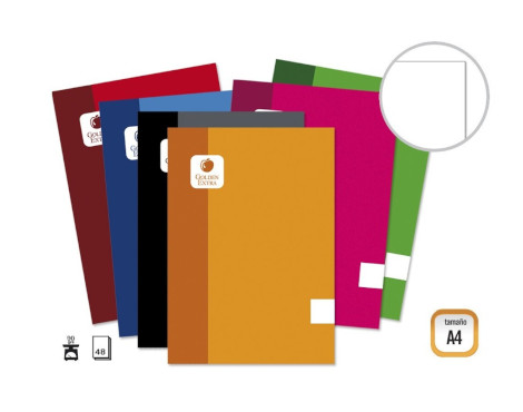libreta-golden-a4-90gr-48-hojas-liso-surtidos-papelería-telli