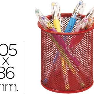 cubilete-portalapices-q-connect-metal-rejilla-rojo--medida-diametro-86-altura-105-papelería-telli