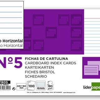 ficha-liderpapel-rayada-nº5-160x220-mm-180g/m2-paquete-de-100-unidades-papelería-telli