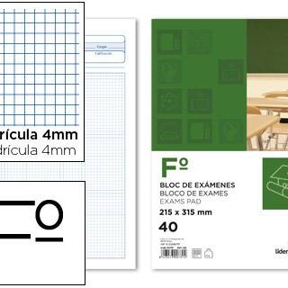 bloc-examenes-liderpapel-cuadro-4mm-folio-40-hojas-60g/m2-papelería-telli